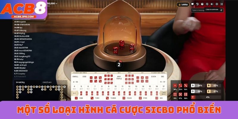 Một số loại hình cá cược Sicbo phổ biến