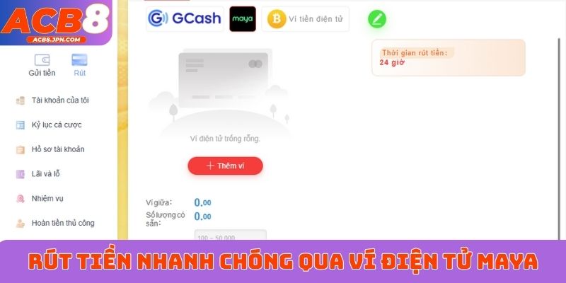 Rút tiền nhanh chóng qua ví điện tử Maya